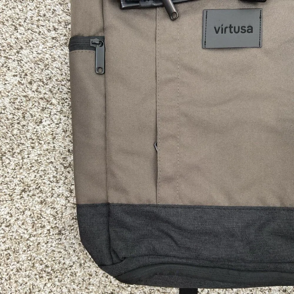 Origaudio El Dorado Roll Top Backpack Bag NEW Brown/Black Multi Pocket Laptop